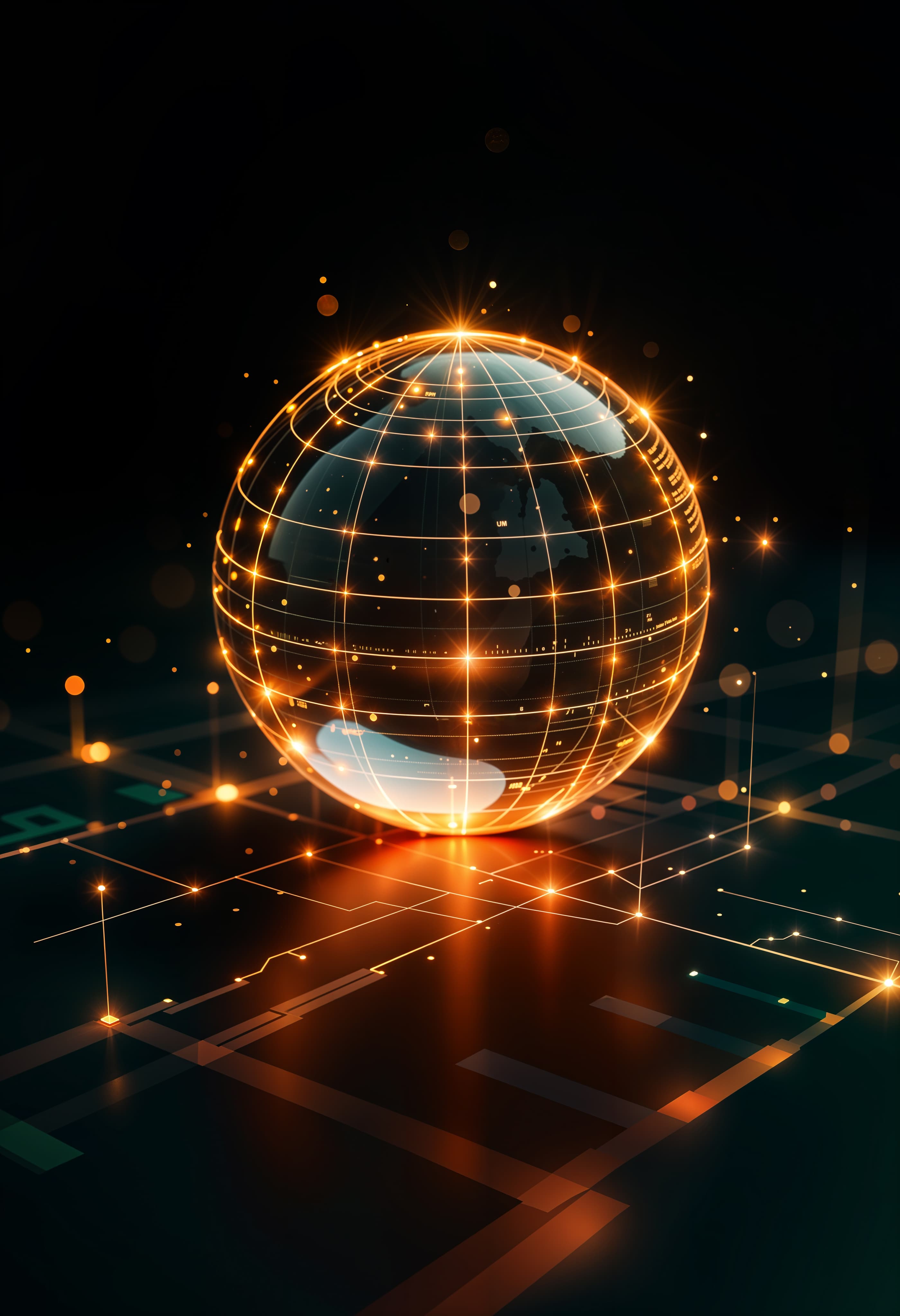 3D visualization of a connected global data network